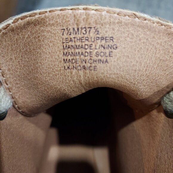 Lucky Brand Leather Norice Lace-Up Wedge Heels Ankle Boots Women's Size 7.5 - Picture 5 of 10